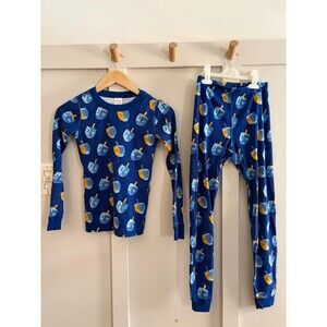 Hanna Andersson 2Pc Pajamas Long Sleeve Hanukkah Dreidel PJ Set Sz 140 Cm US 10